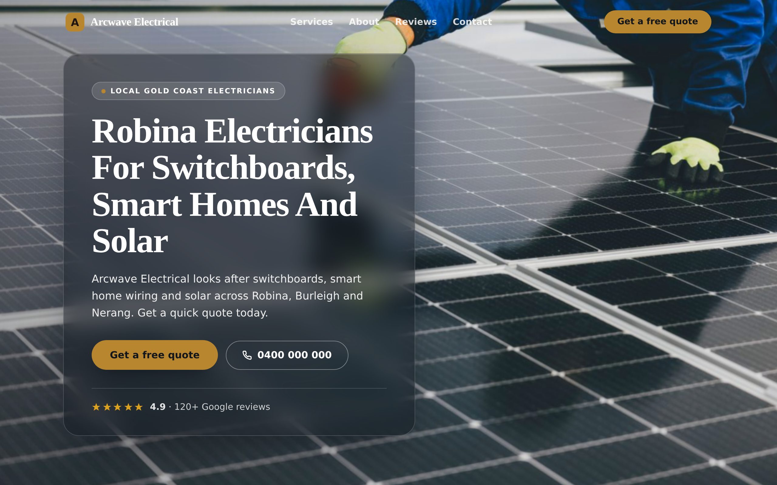Arcwave Electrical - a site built with BookingSprint