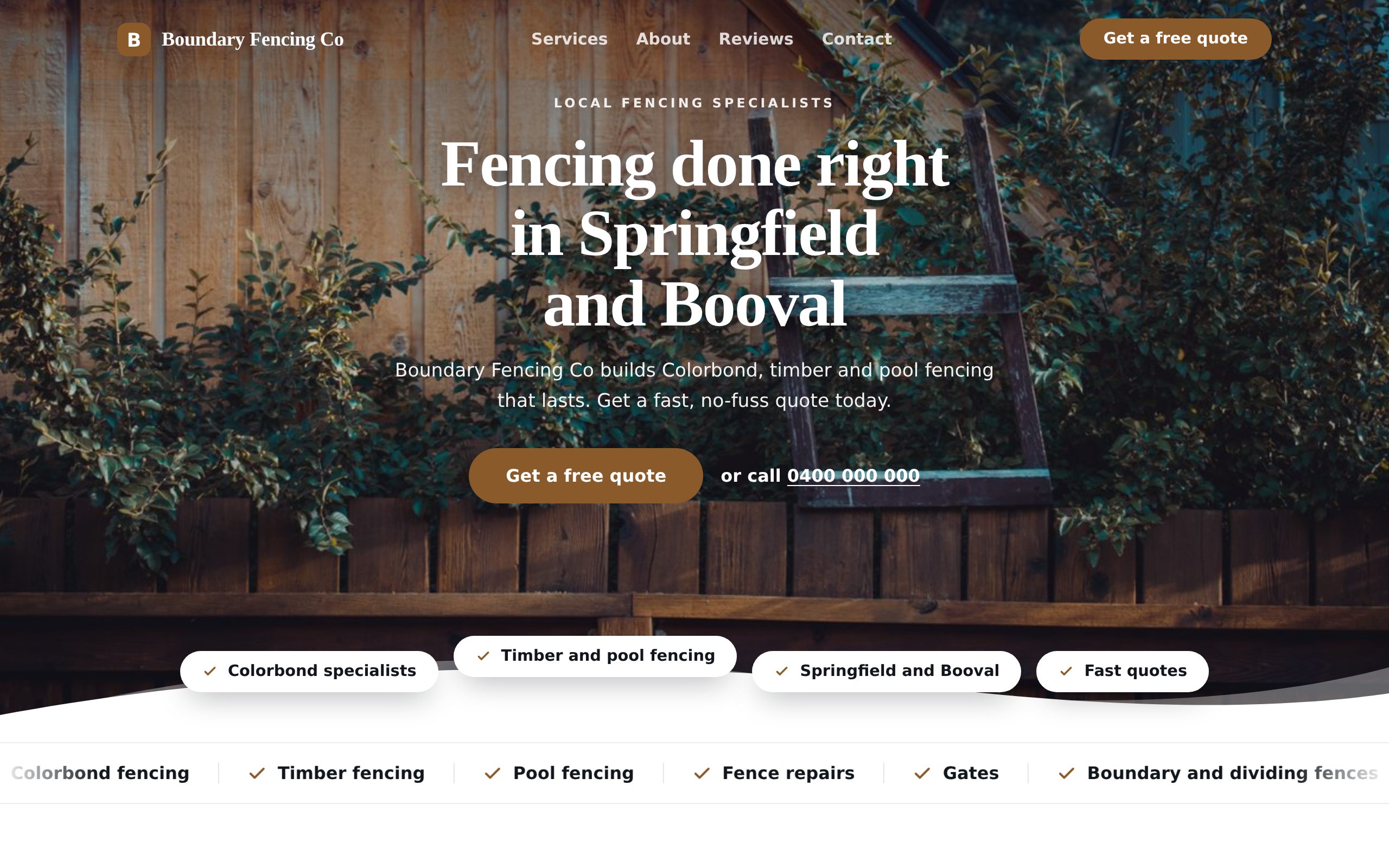 Boundary Fencing Co - a site built with BookingSprint