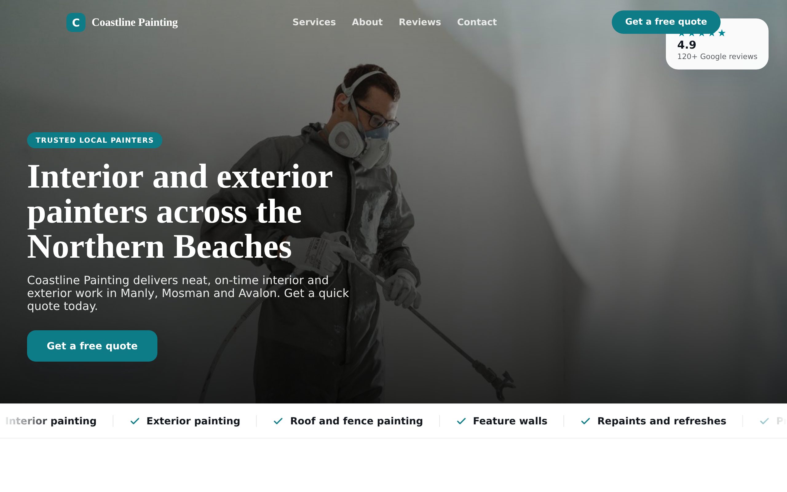 Coastline Painting - a site built with BookingSprint