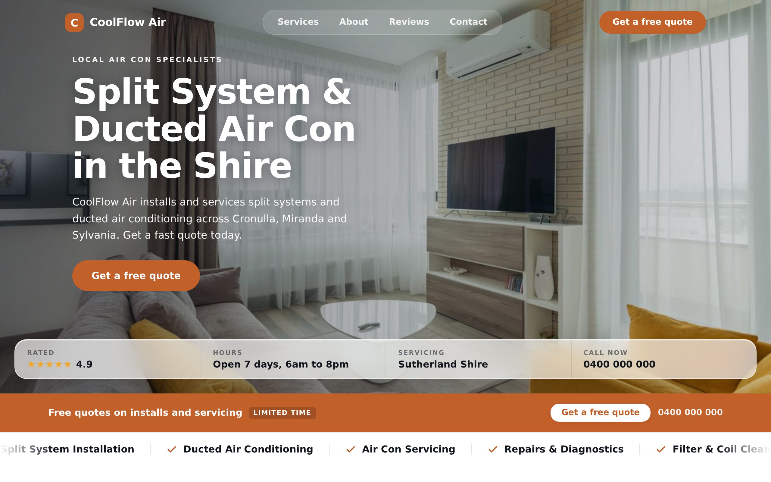CoolFlow Air - a site built with BookingSprint