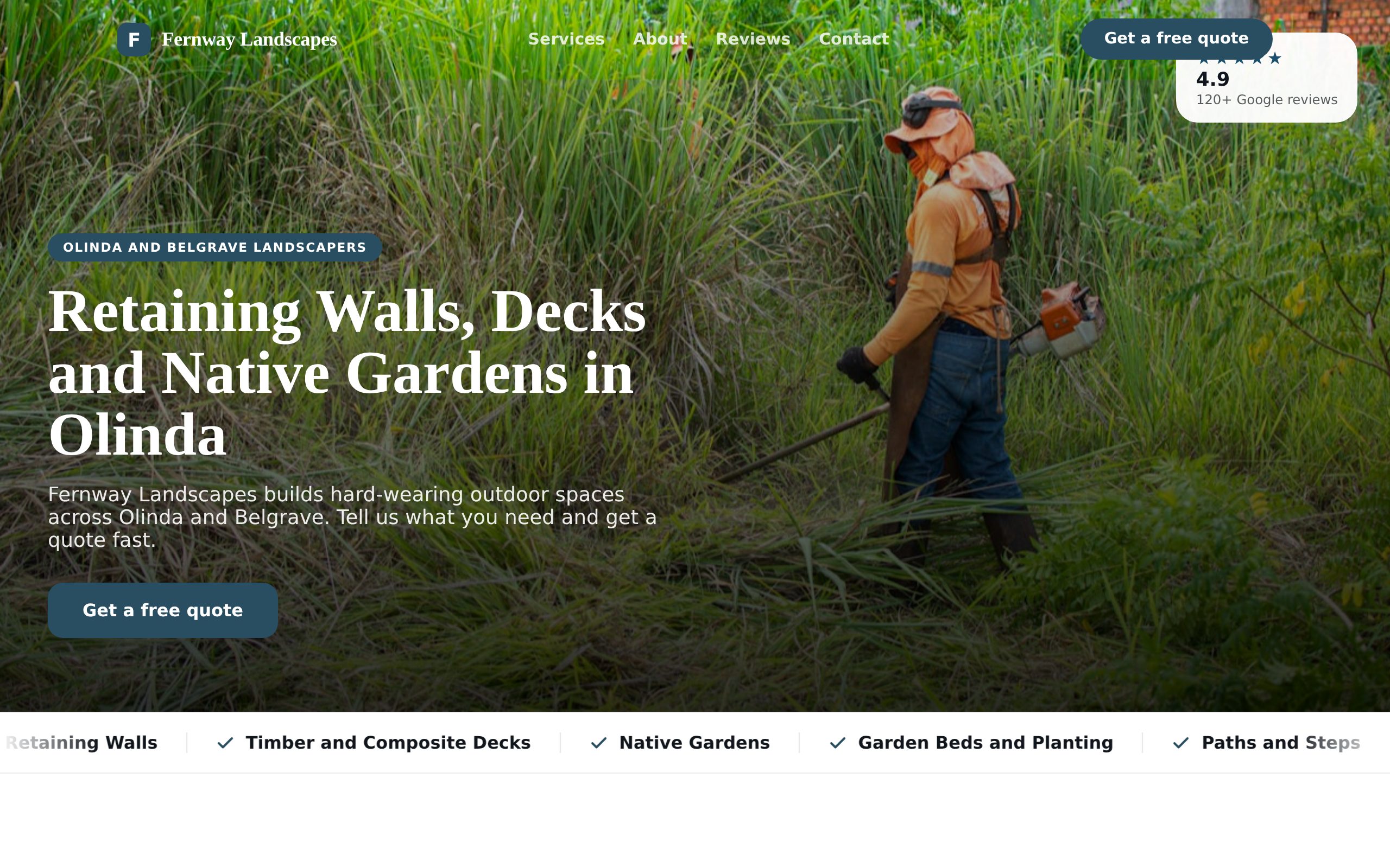 Fernway Landscapes - a site built with BookingSprint