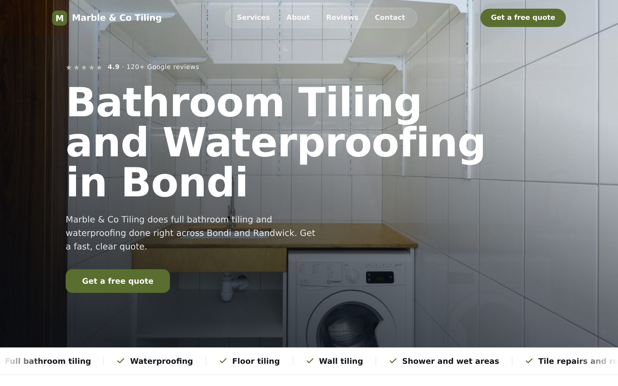 Marble & Co Tiling - a site built with BookingSprint
